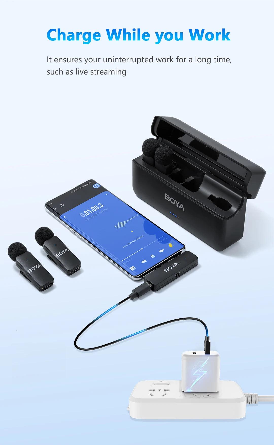 BOYA-V4U wireless microphone for phone & pc video recording live streaming - ARI