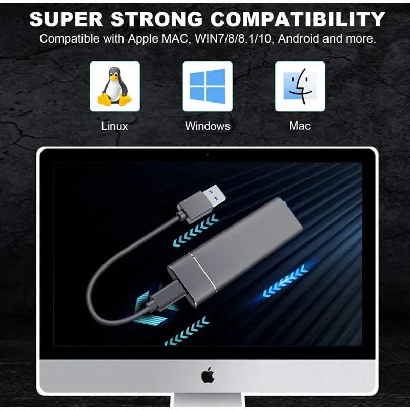 64 TB external hard drive high speed mini portable external ssd for laptops desktop phones - ARI