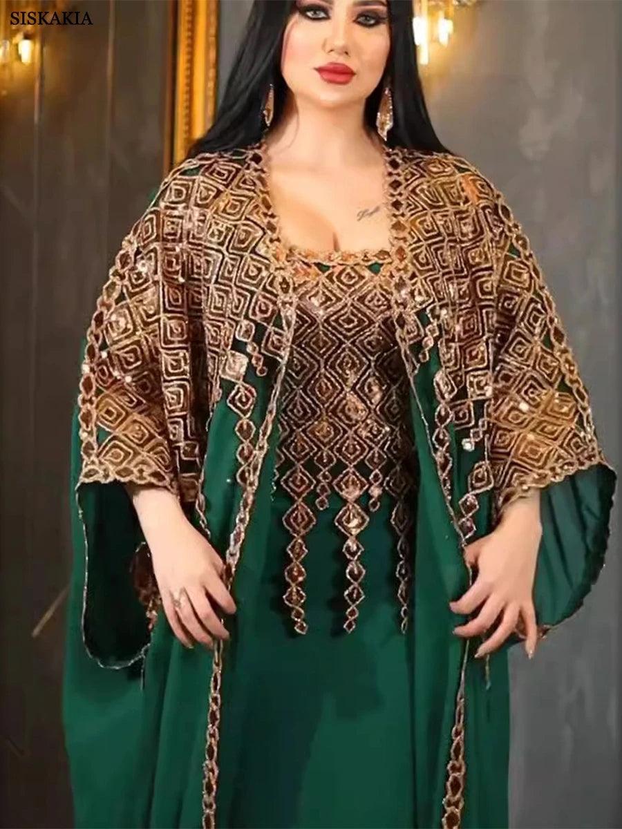 Muslim girls two-piece dress traditional festival dress - ARI