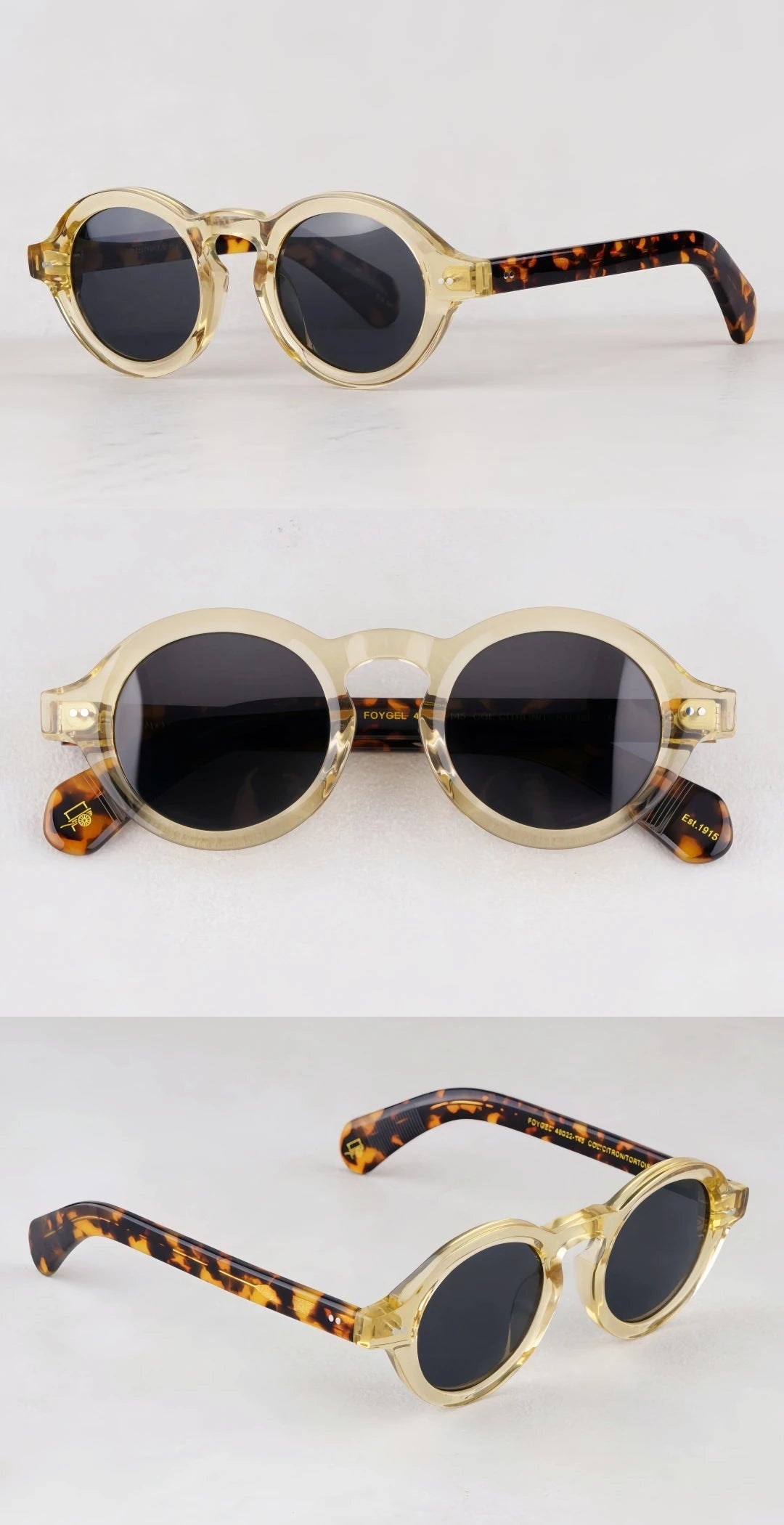 Mascot 1918 Solid thick  Round Style sunglasses