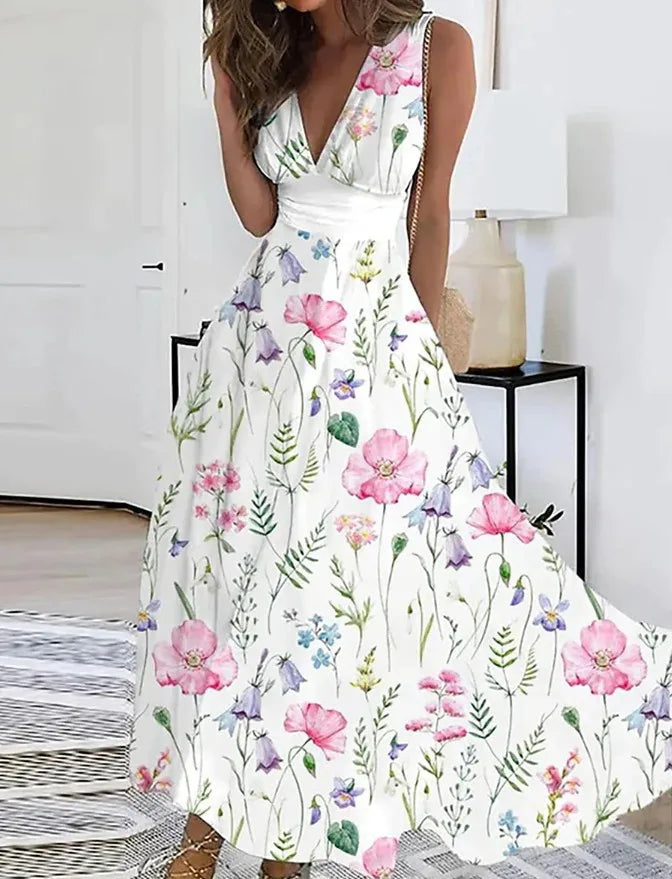 New latest Fashion v neck sleeveless  beach party office holiday dress