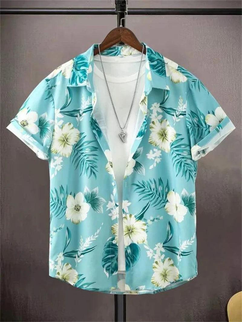 Hawaiian top men's clothing street party men's shirt breathable - ARI