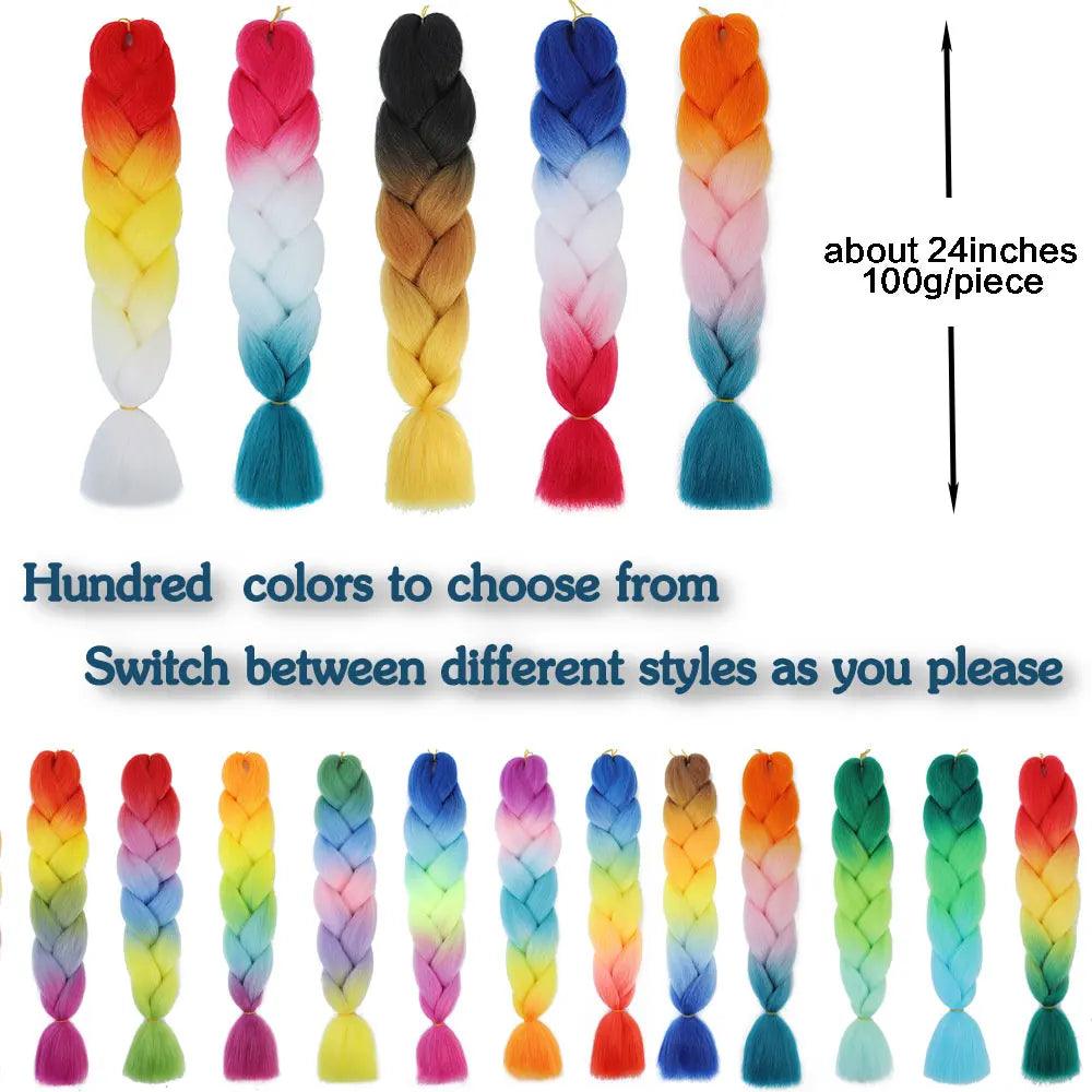 24 inch braids extensions braiding hair color hair for children braid - ARI