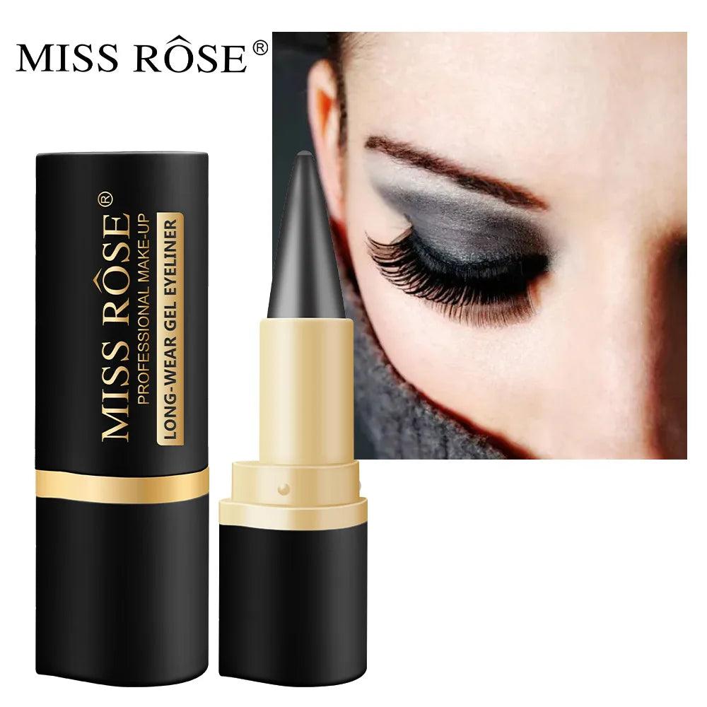 Miss Rose black Kajal long-lasting waterproof gel eye shadow eyeliner pencil - ARI