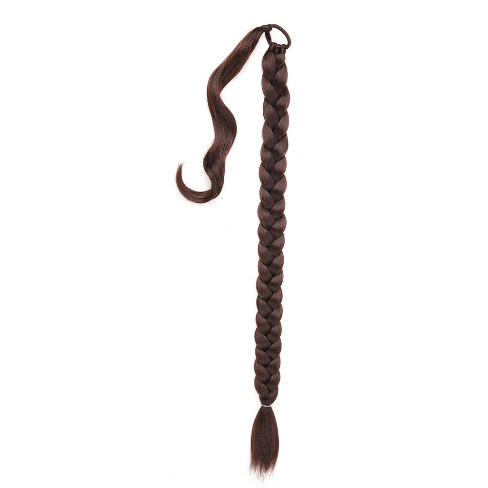 Long Braided Ponytail Extension with Elastic Tie Long Straight - ARI