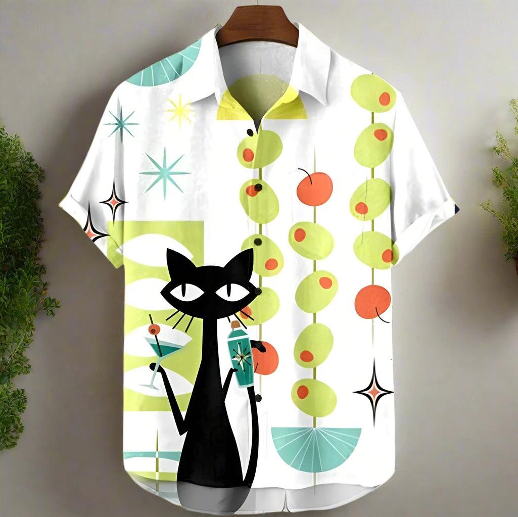 shirt designs of Cartoon animal cat print anime vintage clothing - ARI