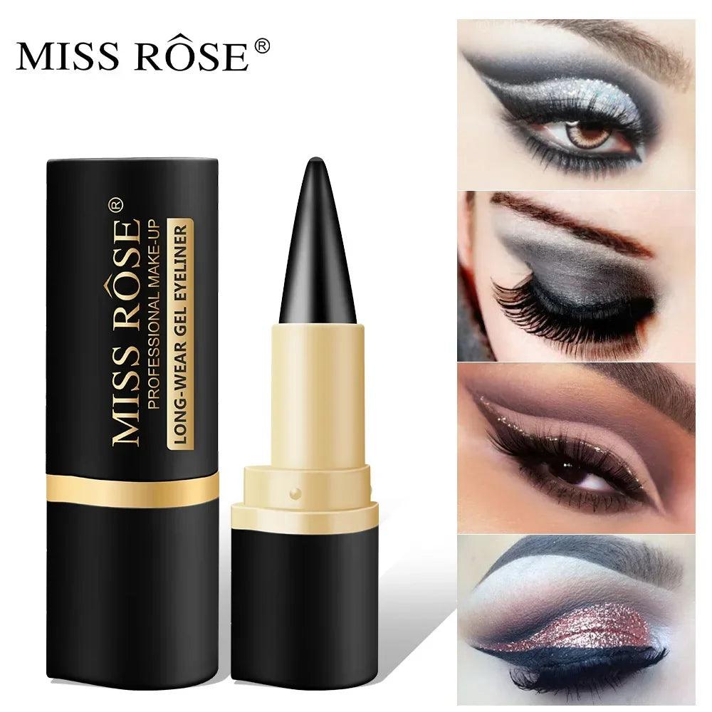 Miss Rose black Kajal long-lasting waterproof gel eye shadow eyeliner pencil - ARI