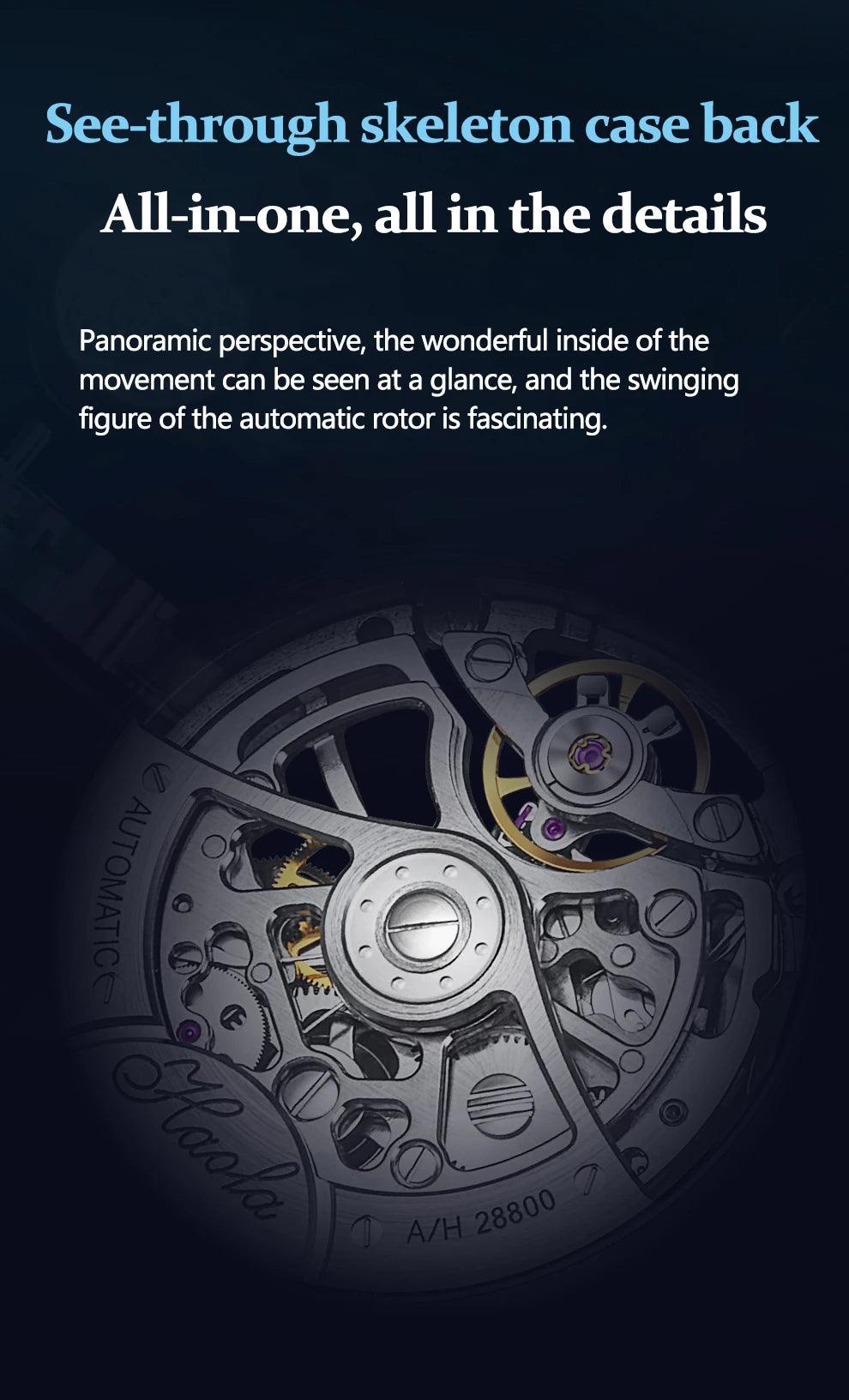 Haofa skeleton watch,Luxury automatic mechanical - ARI