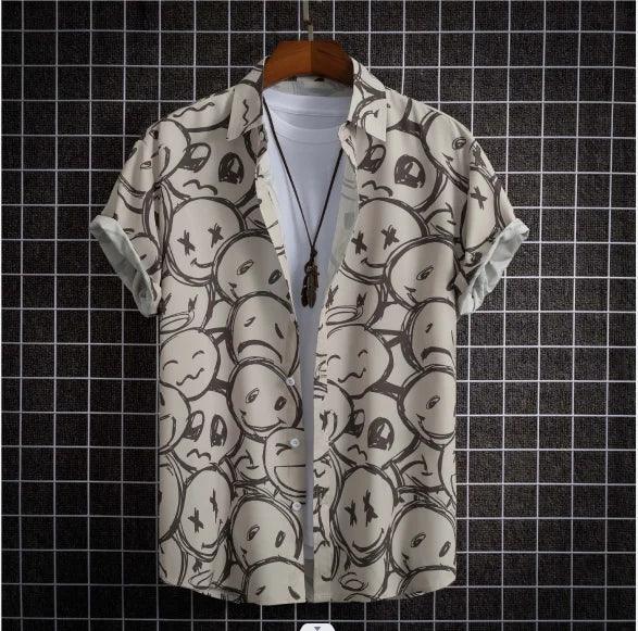Hawaiian top men's clothing street party men's shirt breathable - ARI