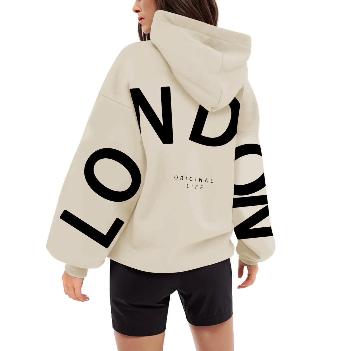 Women outfit sweatsuit letter long sleeved casual hoodie