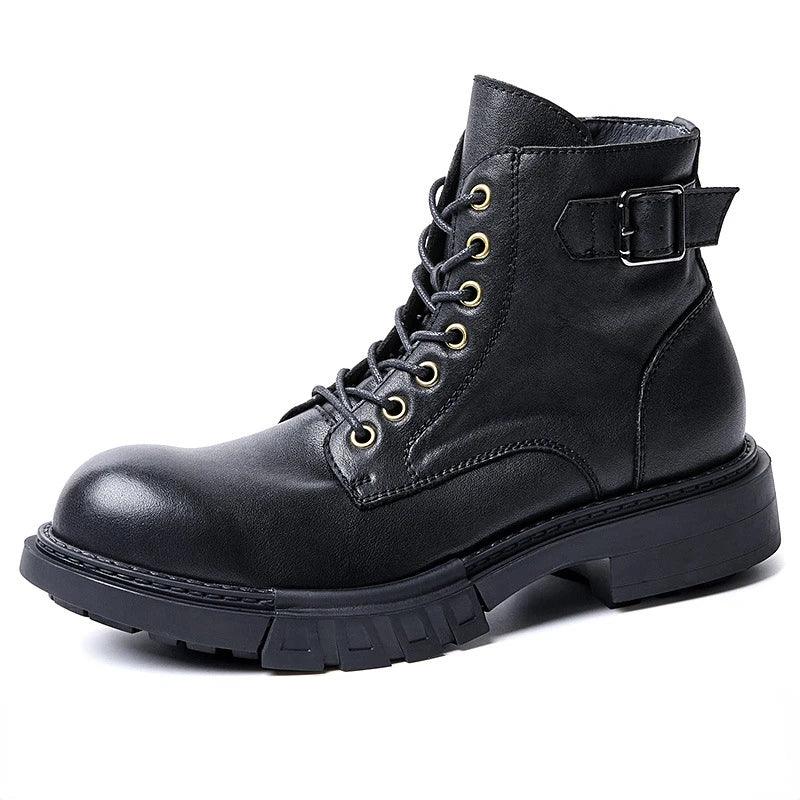 classic handmade vintage leather ankle boots genuine leather - ARI