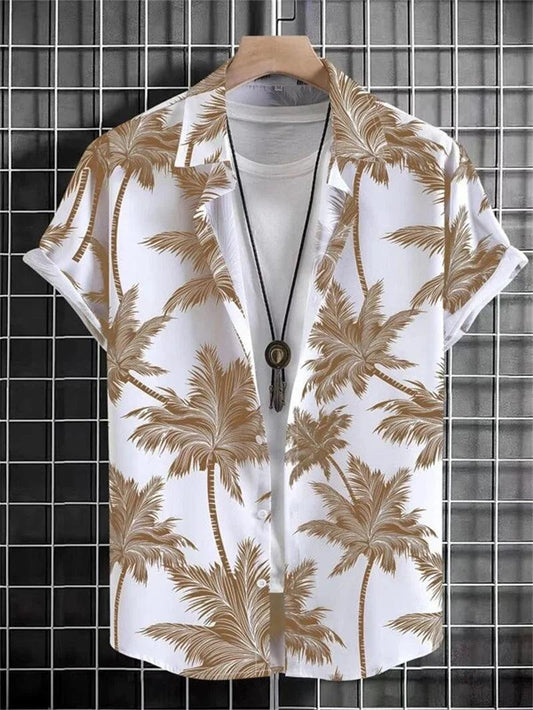 Hawaiian top men's clothing street party men's shirt breathable - ARI