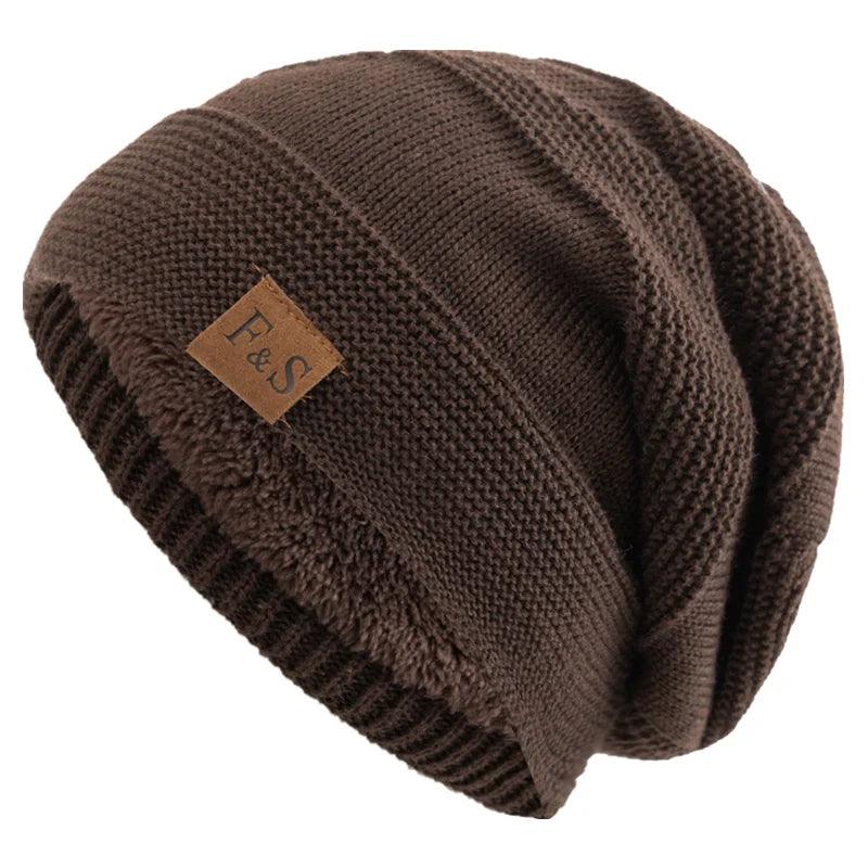 New Unisex Slouchy Hats Fur Lined Warm Beanie Cap Casual - ARI