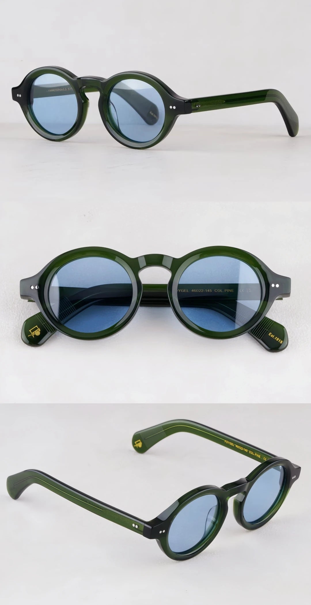 Mascot 1918 Solid thick  Round Style sunglasses
