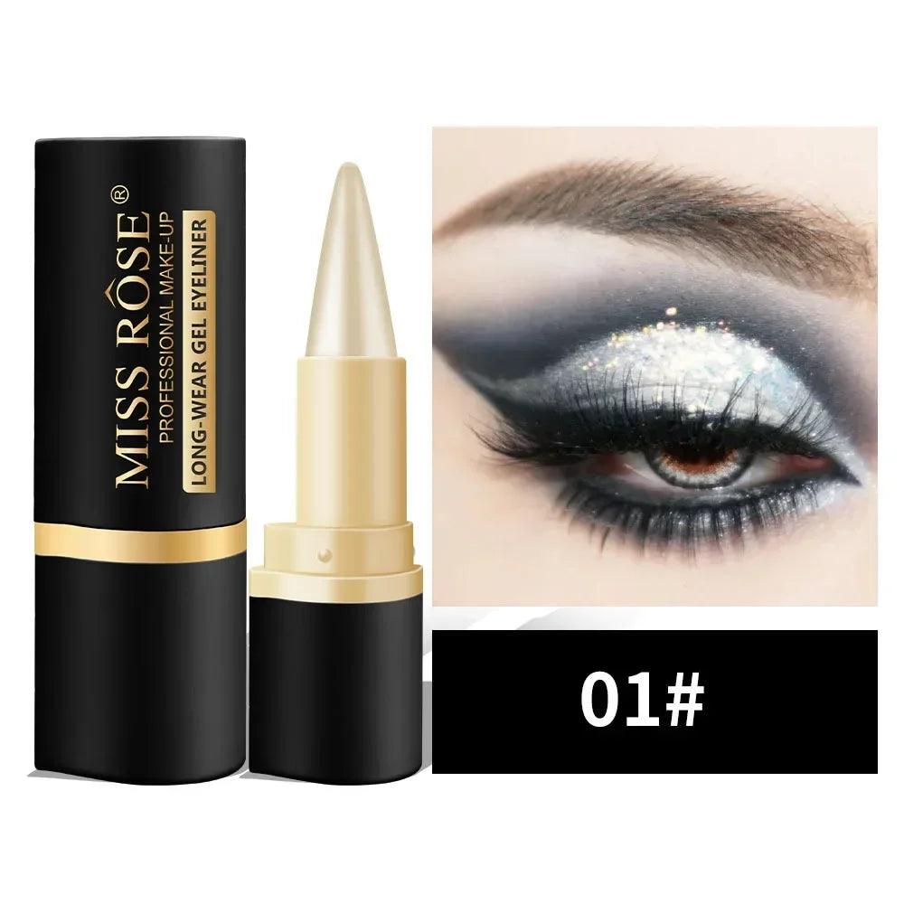 Miss Rose black Kajal long-lasting waterproof gel eye shadow eyeliner pencil - ARI