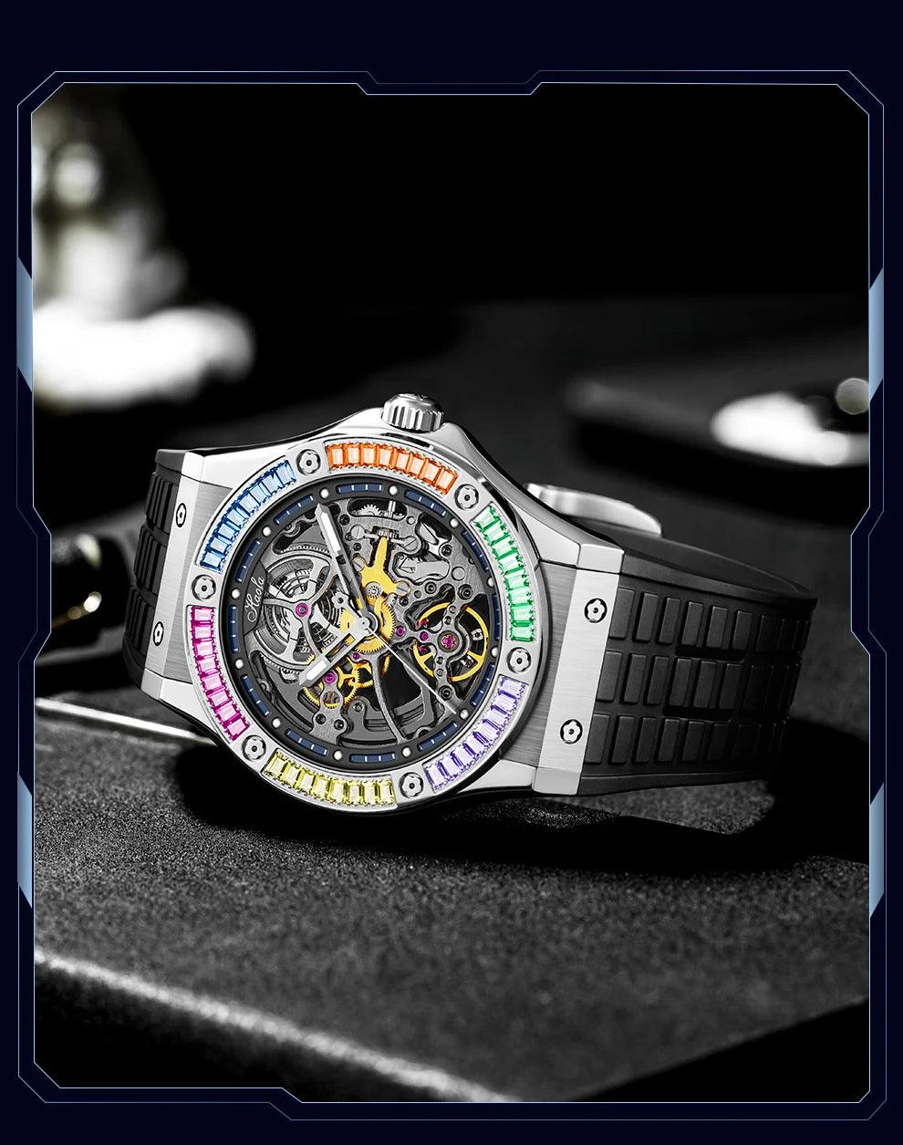 Haofa skeleton watch,Luxury automatic mechanical - ARI