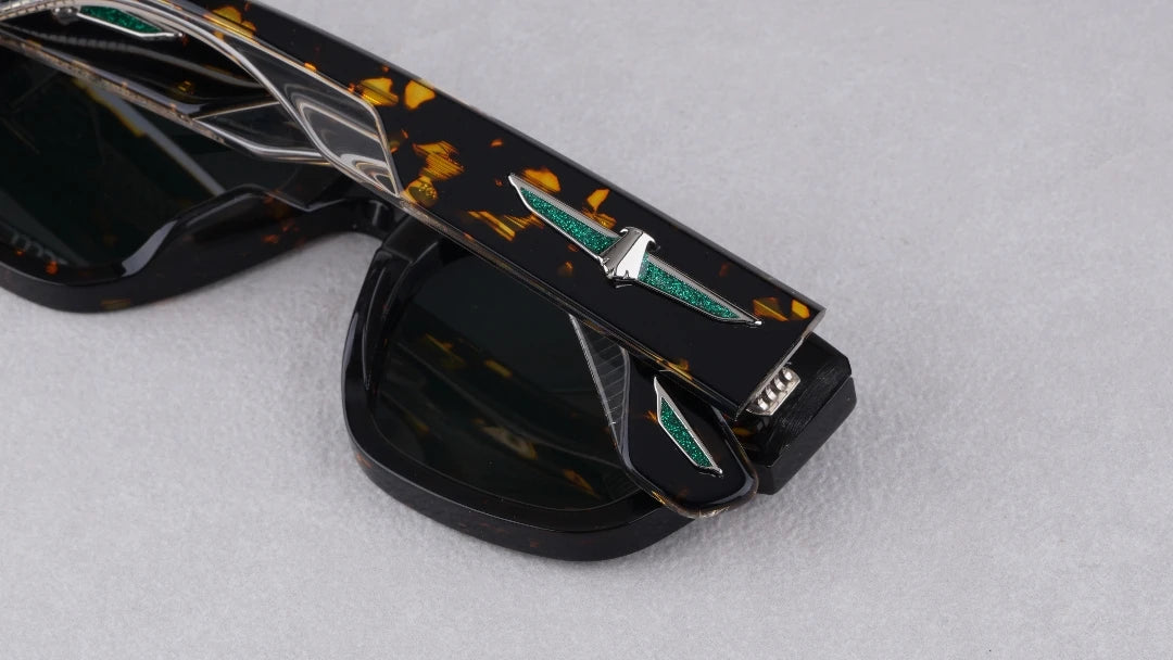 Jacque Marie Mage,THUNDERCLOUD thick solid acetate square Design sunglasses