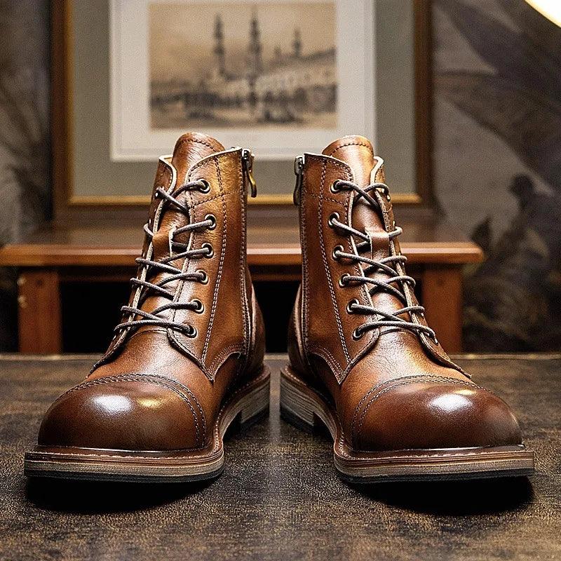 Mens Genuine Leather Boots Handmade Quality Comfortable - ARI