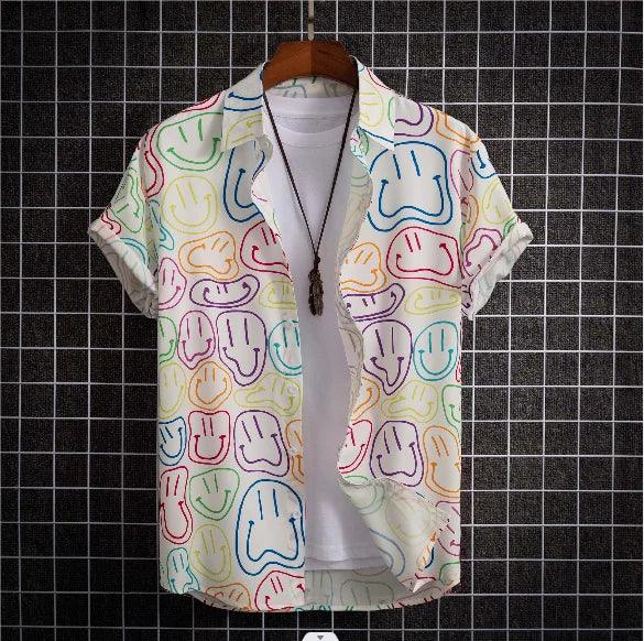 Hawaiian top men's clothing street party men's shirt breathable - ARI
