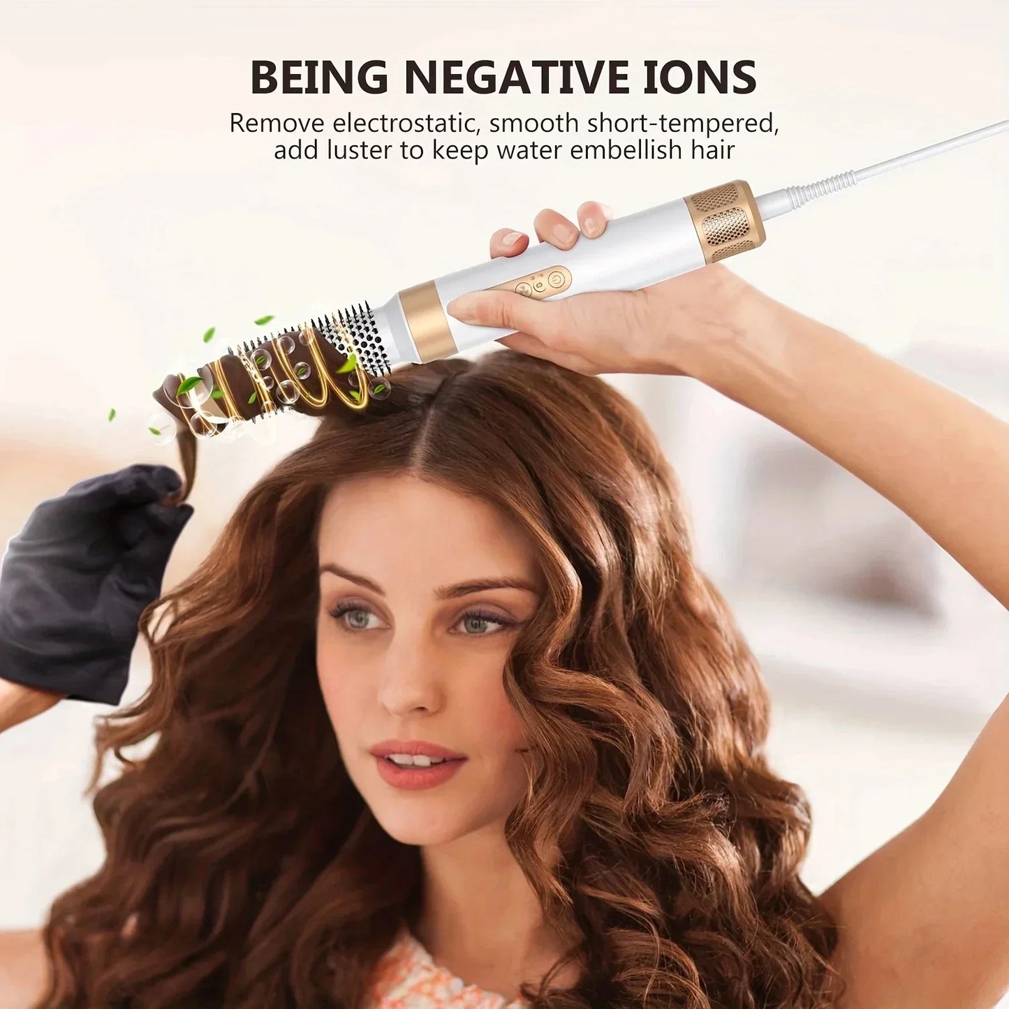 7 in 1 hair dryer brush set with negative ion, curling iron, straightener & hot comb