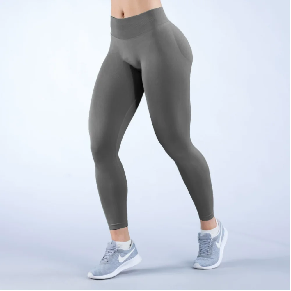 Leggings women high quality low ribbed fitness stretch fitness tights