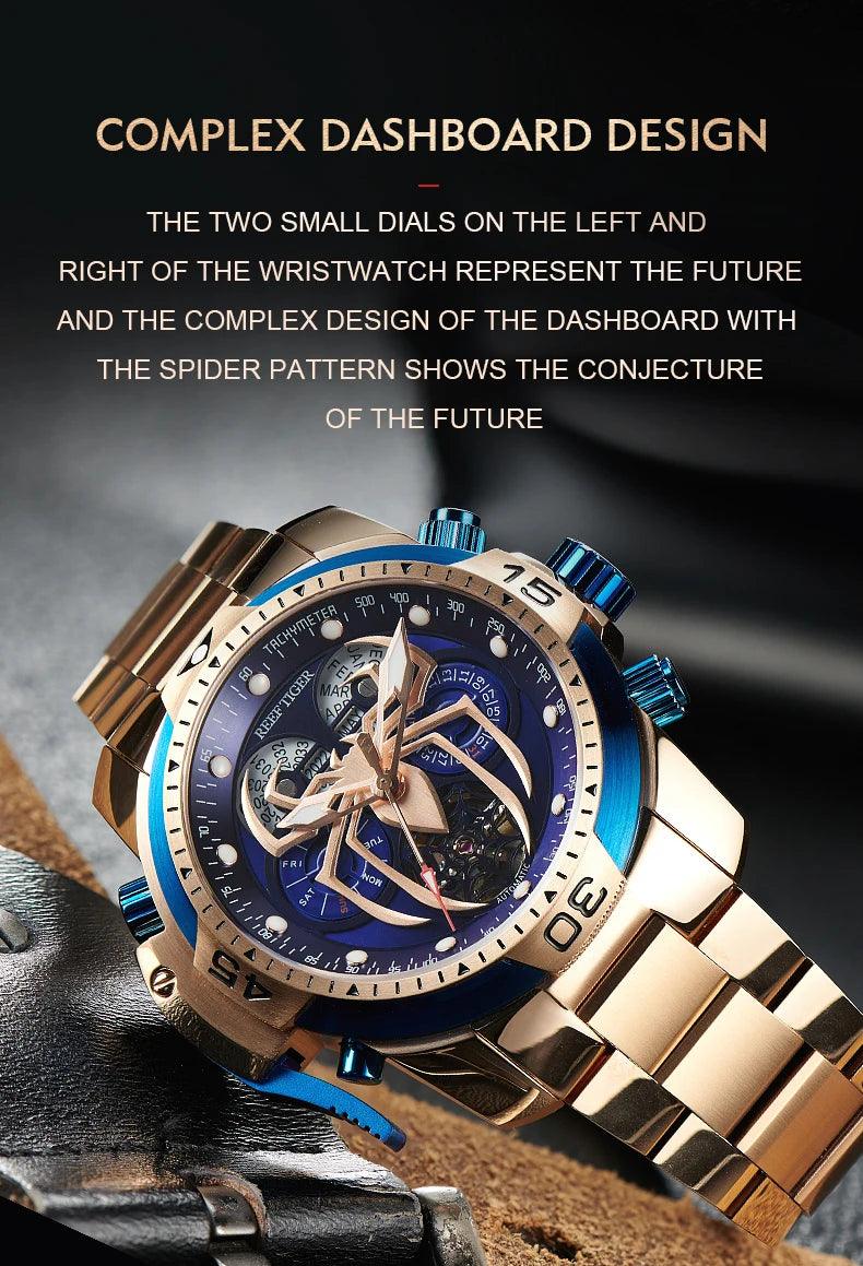 REEF TIGER design sport automatic watch spider dial - ARI