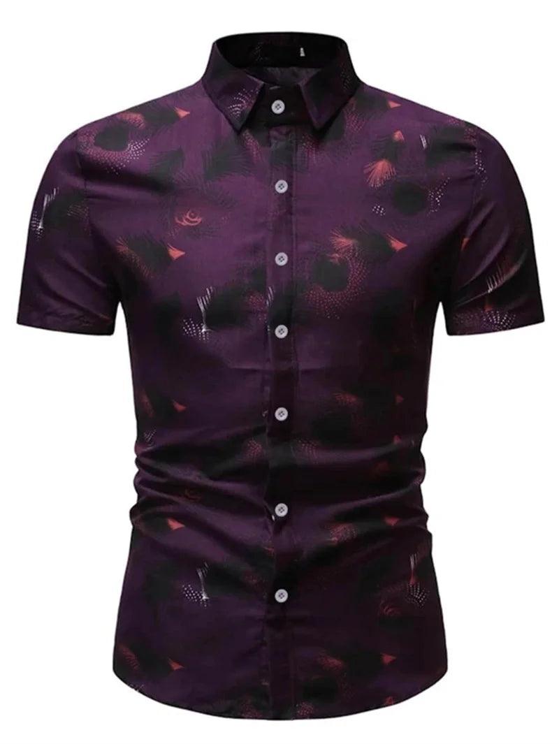 Hawaiian top men's clothing street party men's shirt breathable - ARI