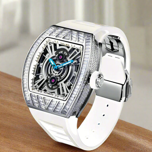 TIELBO sapphire luminous hands, crystal hollow design mechanical watch