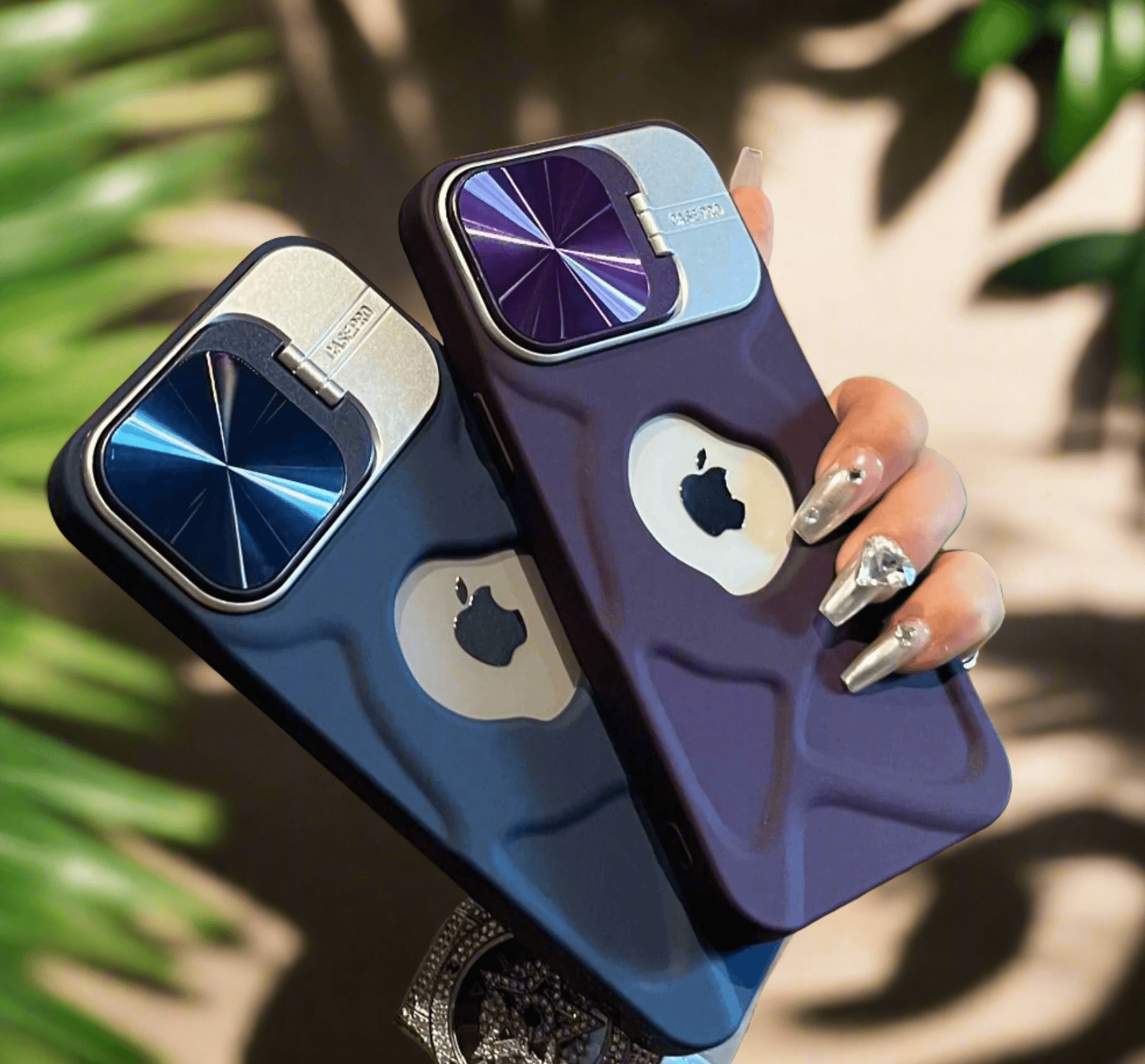 Fashion logo hole magnetic case for iphone lens protection cover - ARI