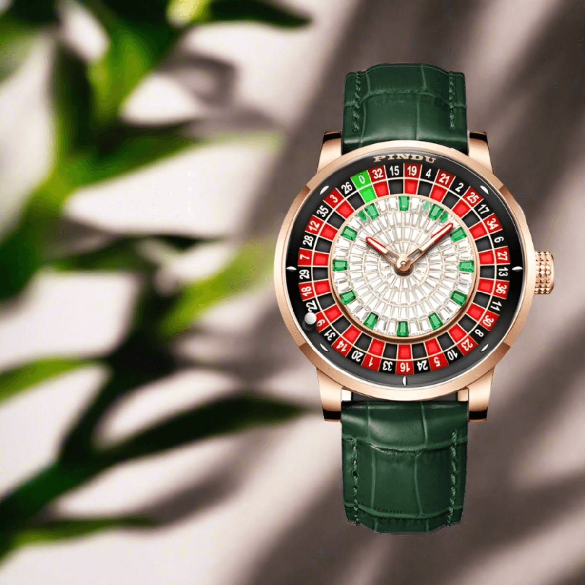 PINDU Design NH35A Movement Watch Rotating Dial Las Vegas Automatic Watch Men Diamond - ARI